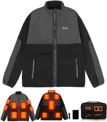 Yottjacky heated jacket front view with 14 heating zones for outdoor warmth
