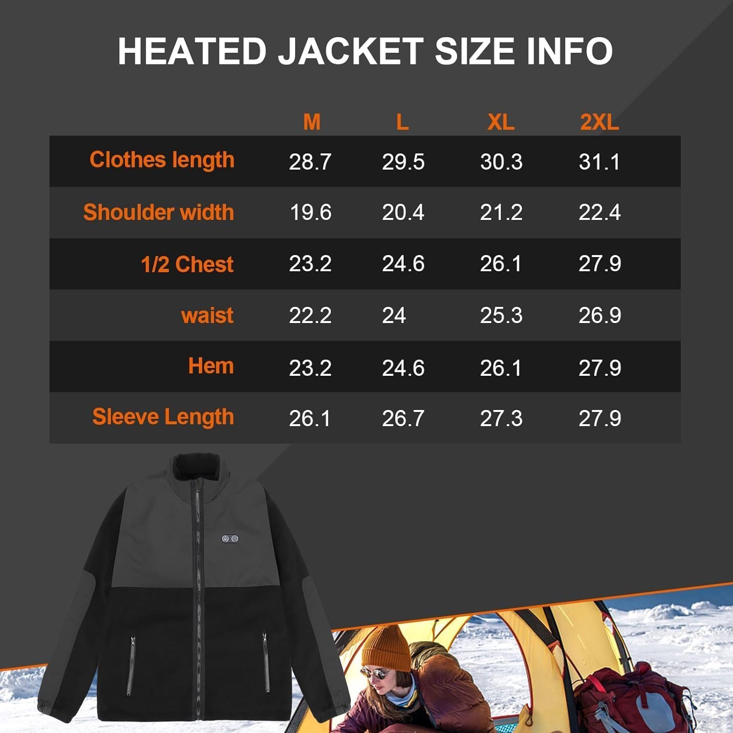 Yottjacky heated jacket inner lining with fleece and nylon insulation