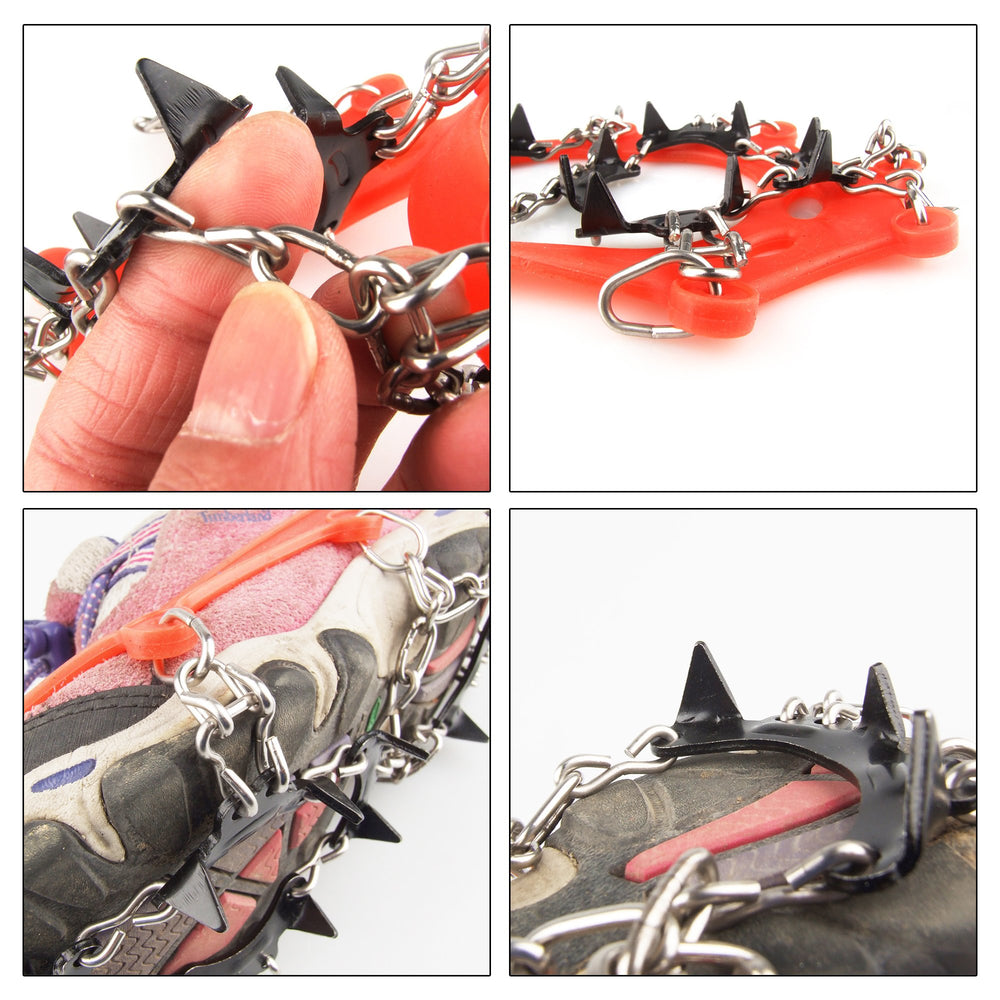YOUFINE crampon spikes close-up show hardened steel for lasting grip.
