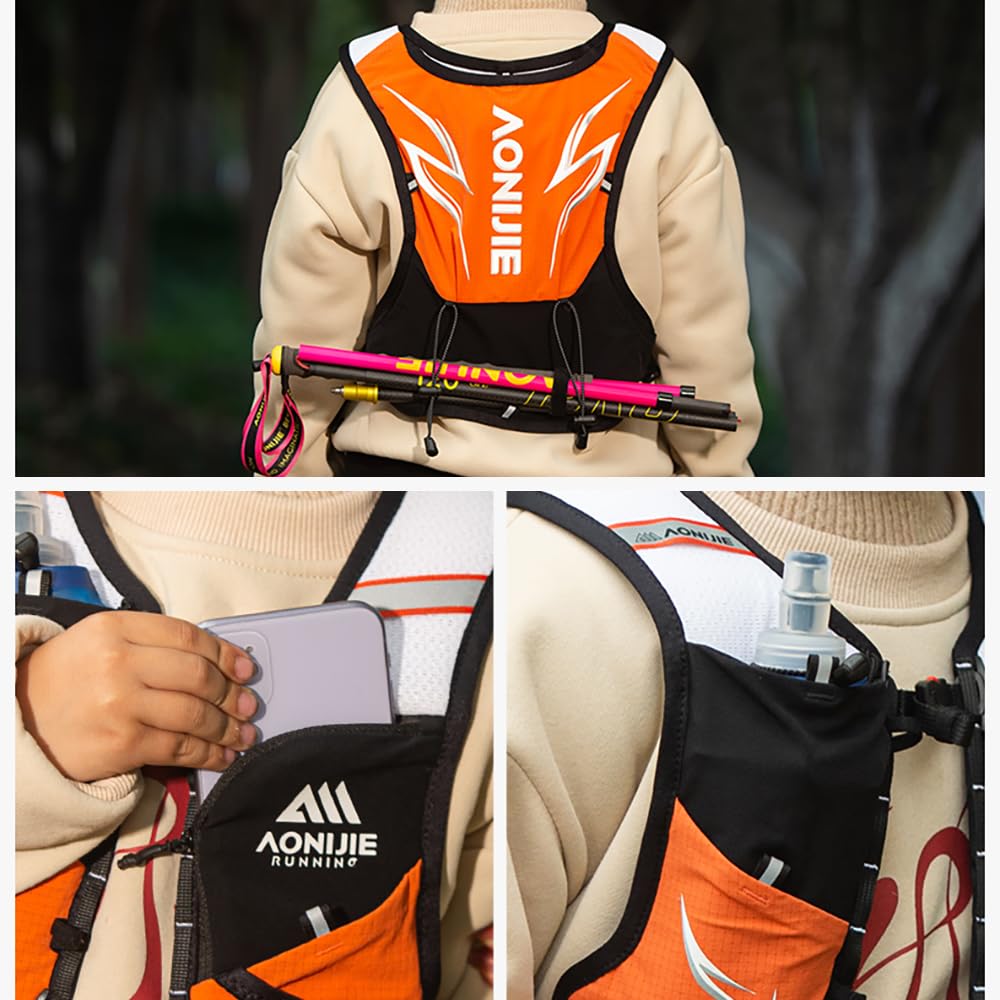 YOUGLE Kids Hydration Backpack 3L soft flask chest pocket for quick access.