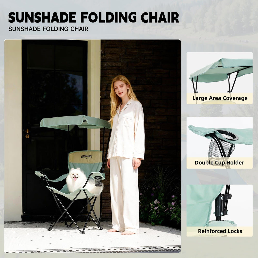 Young Wood camping chair blue beach relaxation scene demonstrates versatile outdoor use.
