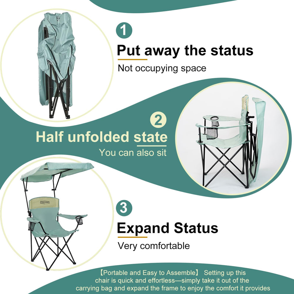 Young Wood camping chair blue durable fabric 600D ensures longevity outdoors.