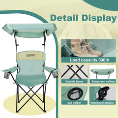 Young Wood camping chair blue side pocket stores essentials during outdoor use.