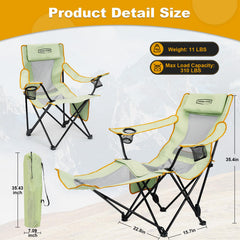 YOUNG WOOD camping lounge chair recline-back demonstrates adjustable comfort for lounging.