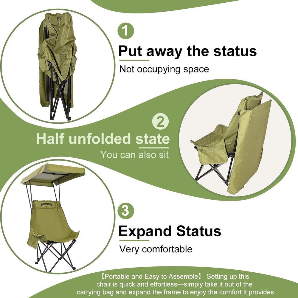 YOUNG WOOD portable chair is lightweight and easy to carry.