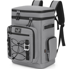 YOUNGOA 42Cans cooler backpack front view shows spacious insulated storage for beach outings.