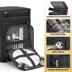 YOUNGOA 42Cans cooler backpack built-in bottle opener for easy outdoor refreshments