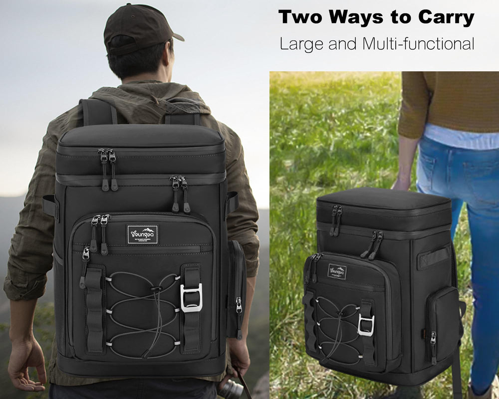 YOUNGOA 42Cans cooler backpack waterproof material closeup of nylon PU coating