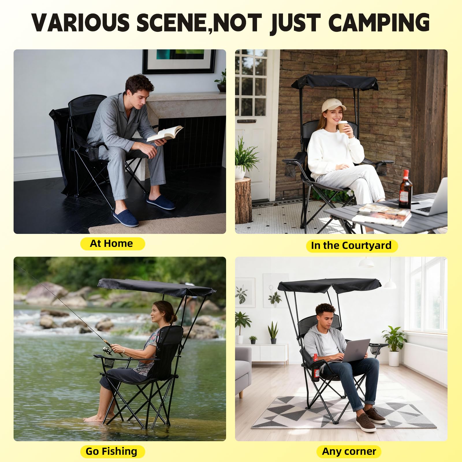 YOUNG WOOD camping chair carrying bag demonstrates effortless transport