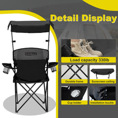 YOUNG WOOD camping chair side pocket keeps essentials within reach