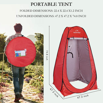 Your Choice foldable privacy tent with step-by-step guide enables easy setup