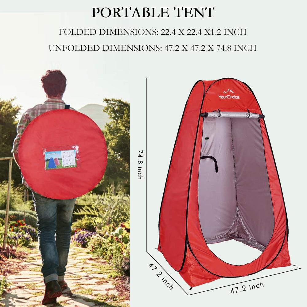 Your Choice foldable privacy tent with step-by-step guide enables easy setup