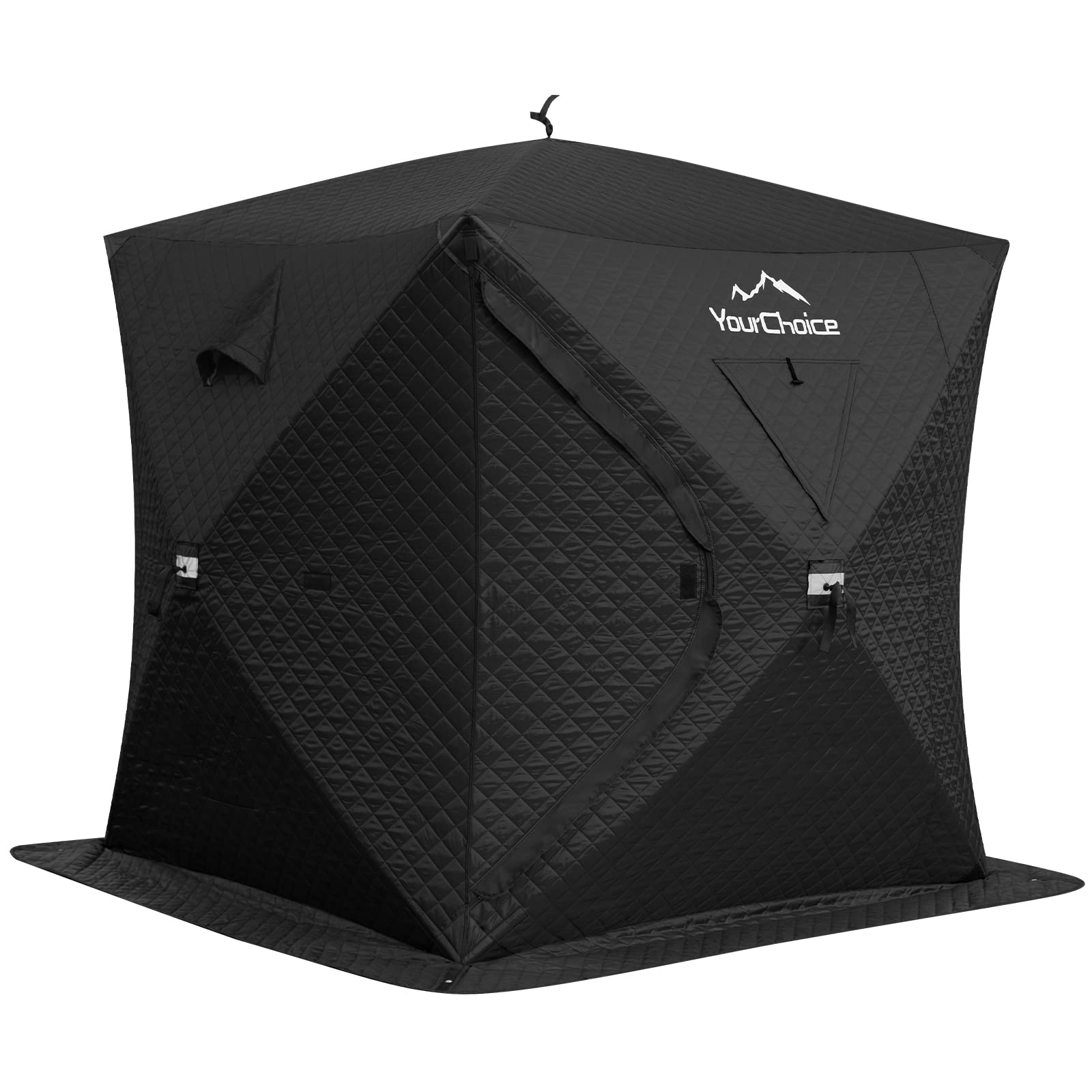Your Choice ice fishing shelter on ice for 3-4 people in black