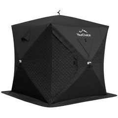 Your Choice ice fishing shelter on ice for 3-4 people in black