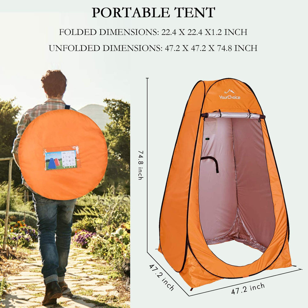 Your Choice pop-up privacy tent interior shows roomy 47.2x47.2 inch space for changing.