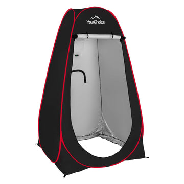 Your Choice Pop Up Privacy Tent folded compactly for easy transport and quick setup.