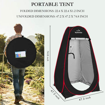 Your Choice Pop Up Privacy Tent interior reveals a 47x47 inch space for changing.
