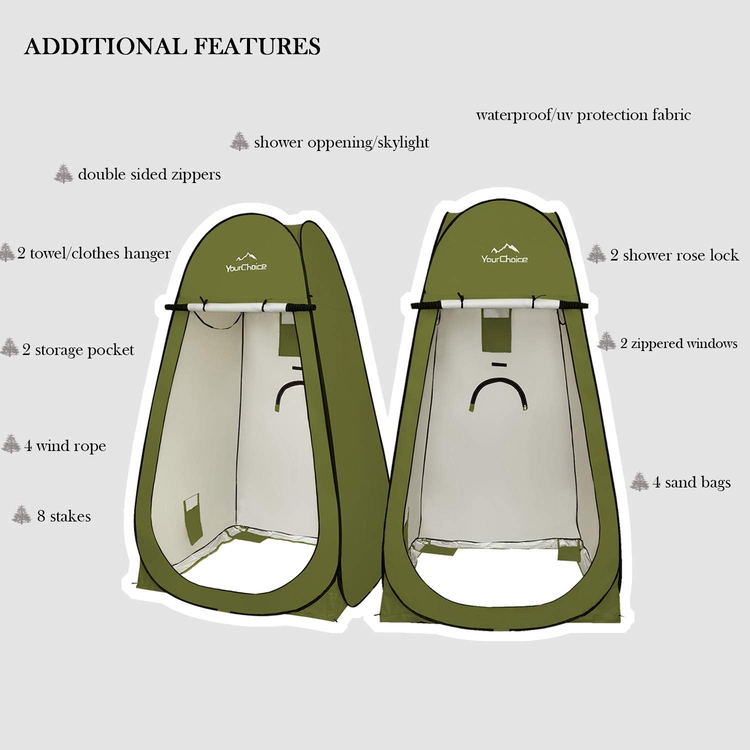 Your Choice XL Pop Up Privacy Shower Tent carry bag demonstrates compact transport for festivals.