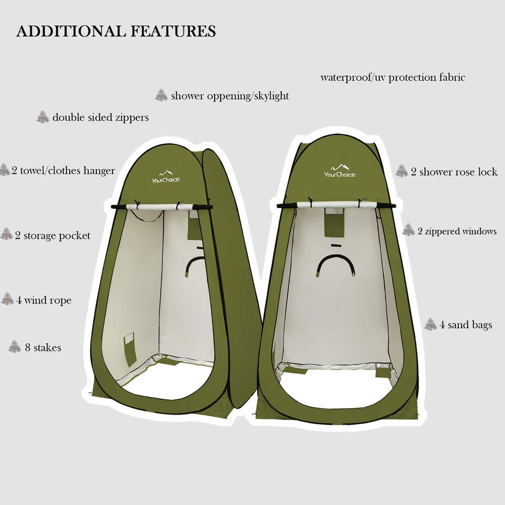 Your Choice XL Pop Up Privacy Shower Tent carry bag demonstrates compact transport for festivals.