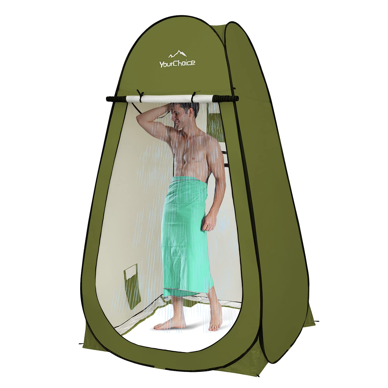 Your Choice XL Pop Up Privacy Shower Tent setup enables quick shelter for camping privacy.