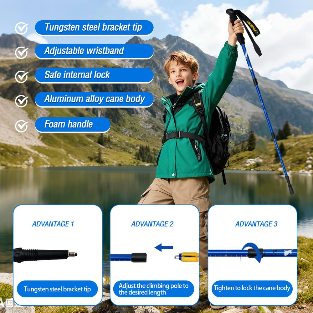 Yourjoy adjustable-height poles fit growing kids for evolving trails