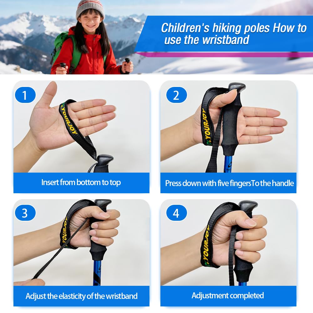 Yourjoy anti-shock hiking poles reduce impact on young joints