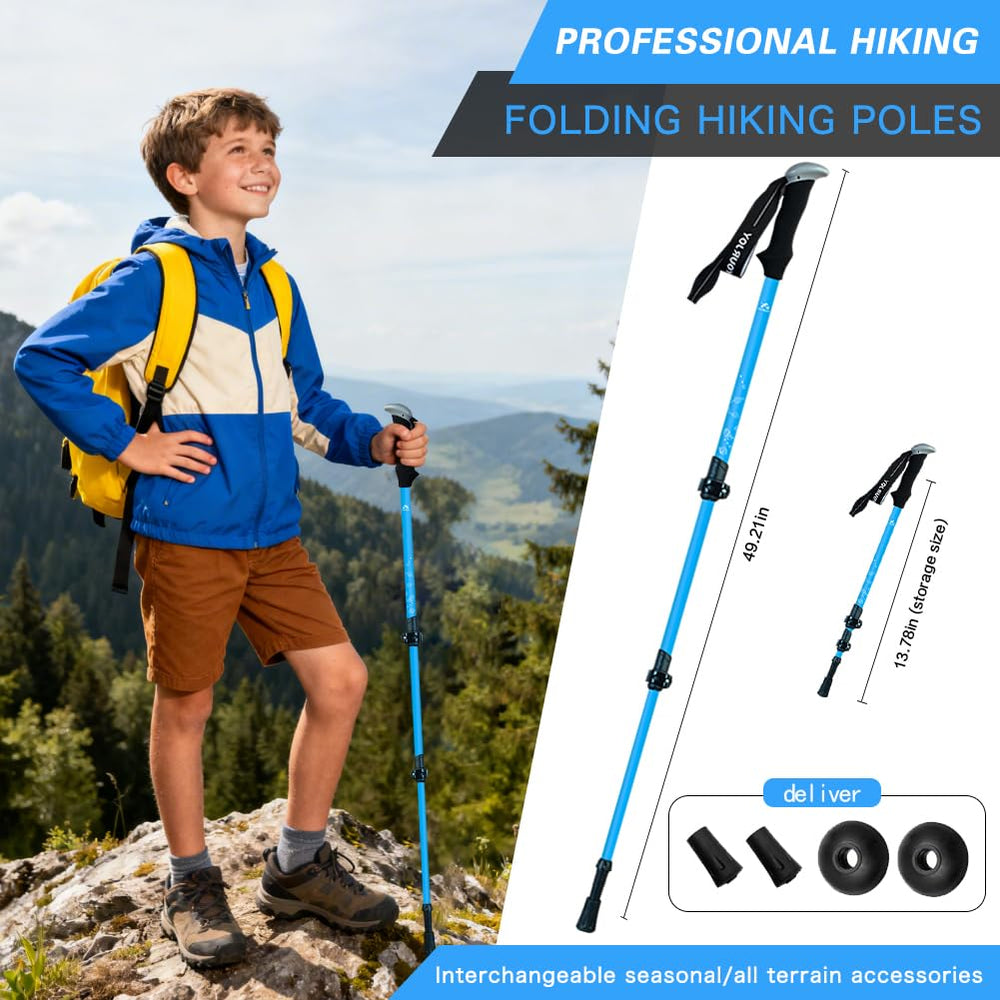 Yourjoy hiking poles EVA grip provides sweat wicking anti slip comfort