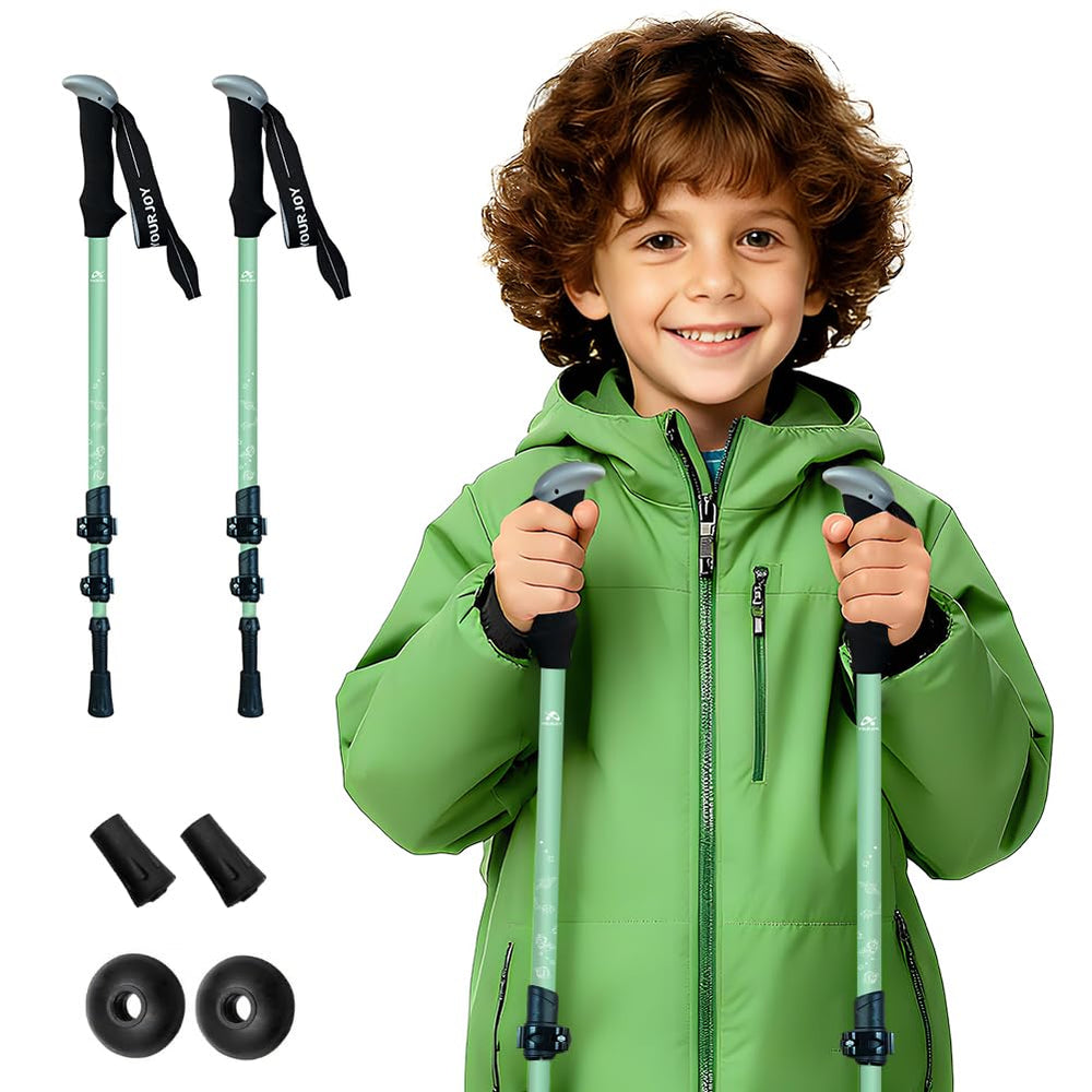 Yourjoy hiking poles folded compact, easy storage for backpacks and travel adventures.