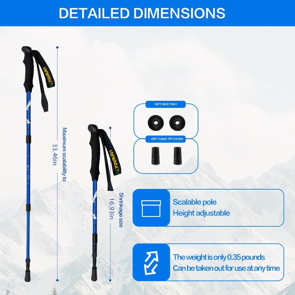 Yourjoy lightweight aluminum hiking poles are easy to carry
