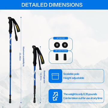 Yourjoy lightweight aluminum hiking poles are easy to carry