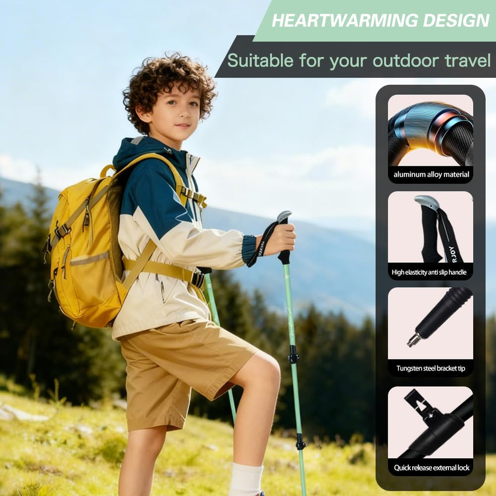 Yourjoy hiking poles quick-lock buckle ensures secure height in seconds.