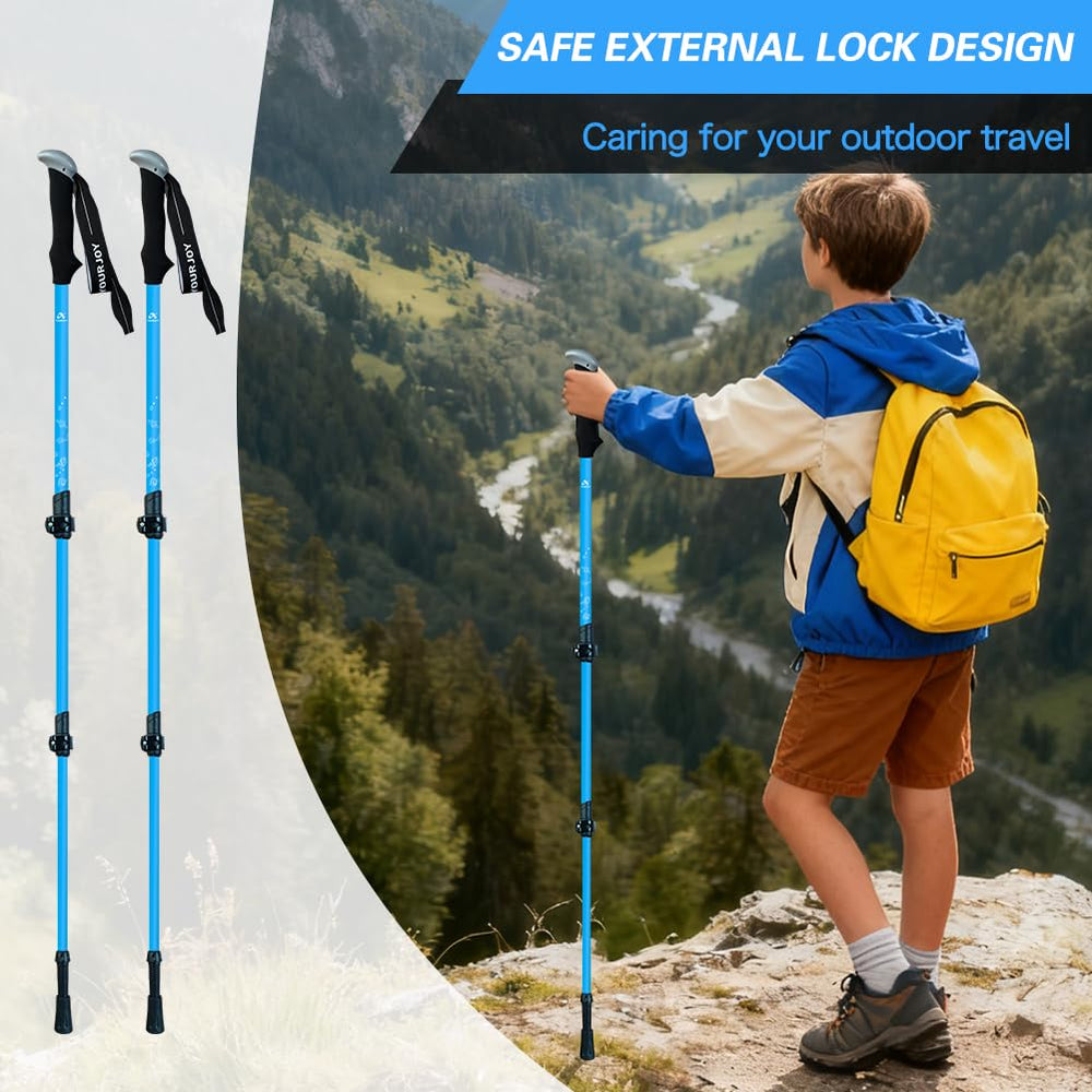Yourjoy hiking poles replaceable tips and snow baskets ensure stable footing