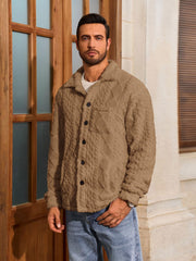Yousify men's fuzzy sherpa jacket fabric close-up showcases thick soft fleece texture
