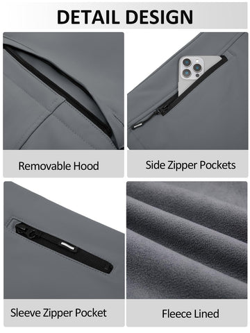 Yousify men's softshell jacket fleece-lined interior delivers warmth.