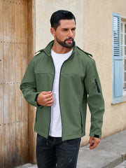 Yousify men's softshell jacket inner pocket detail for secure belongings