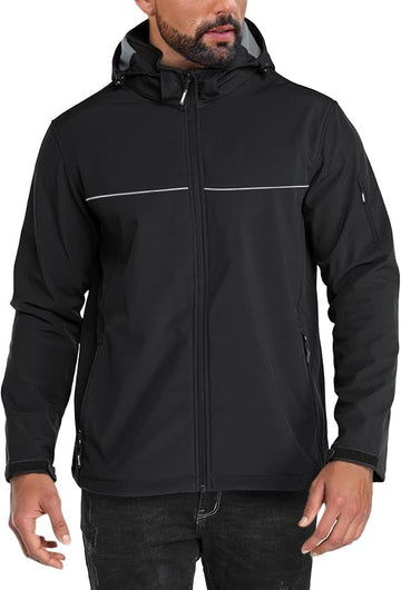 Yousify mens softshell jacket with removable hood for adaptable weather protection