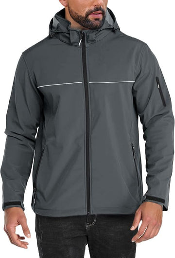 Yousify men's softshell jacket with removable hood for adaptable weather protection.
