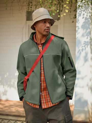 Yousify men's softshell jacket waterproof coating highlights rain resistance