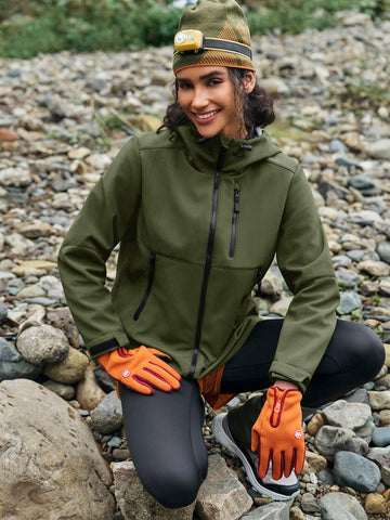 Yousify fleece-lined rain jacket side view highlighting versatile warmth for cool spring walks