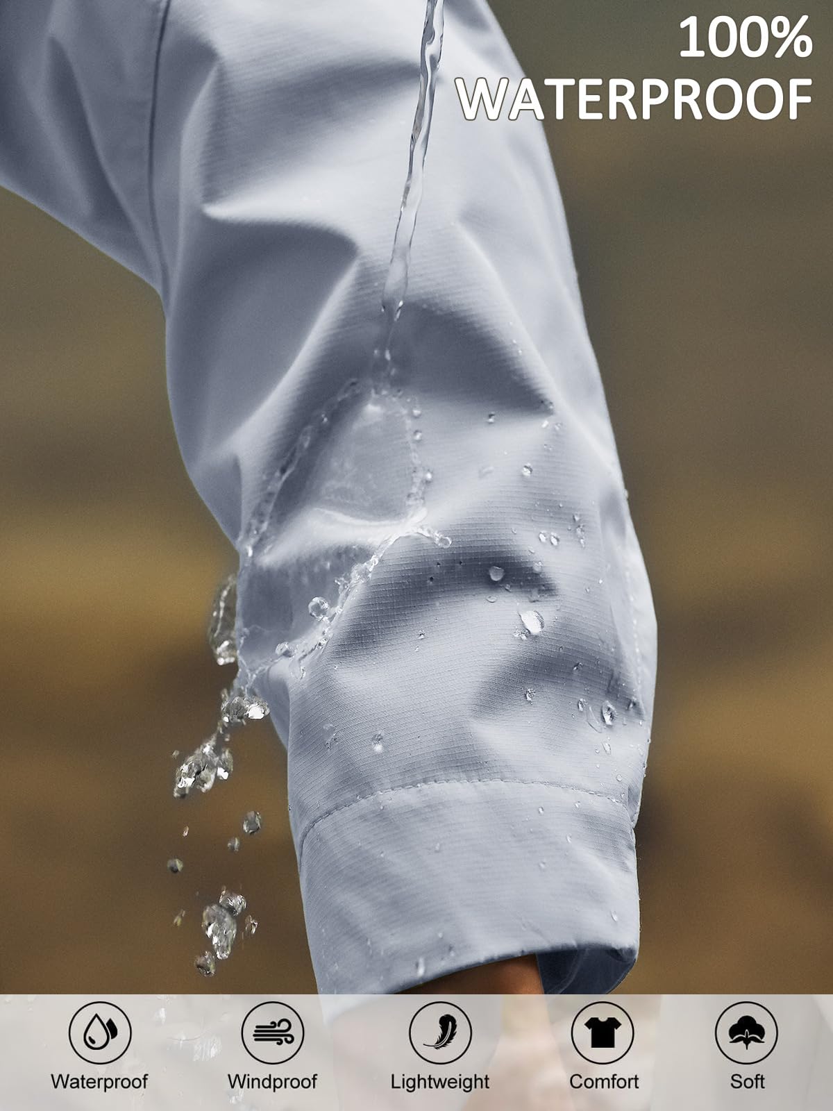 Yousify long-sleeve rain jacket guards against wind and rain in cooler days