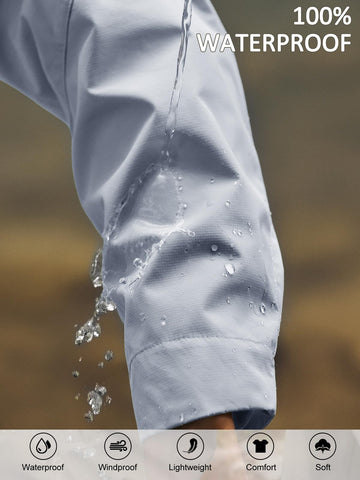 Yousify long-sleeve rain jacket guards against wind and rain in cooler days