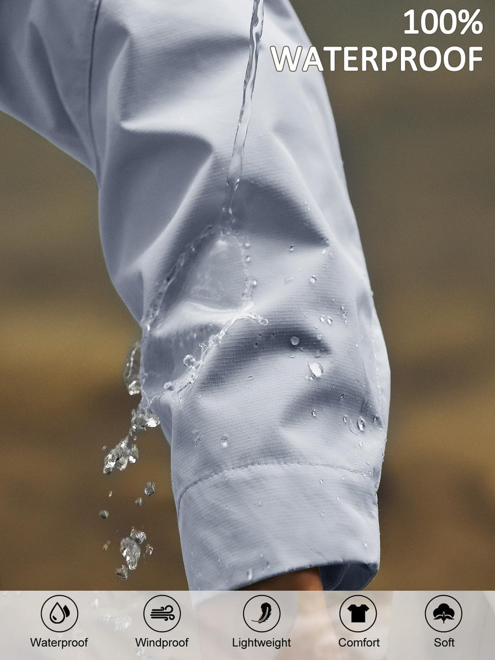 Yousify long-sleeve rain jacket guards against wind and rain in cooler days