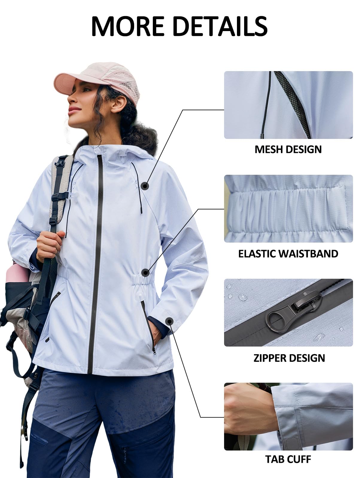 Yousify multi-purpose rain jacket suits commuting, hiking, and workouts