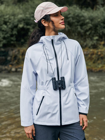 Yousify rain jacket waterproof hood protects you in sudden showers during cycling