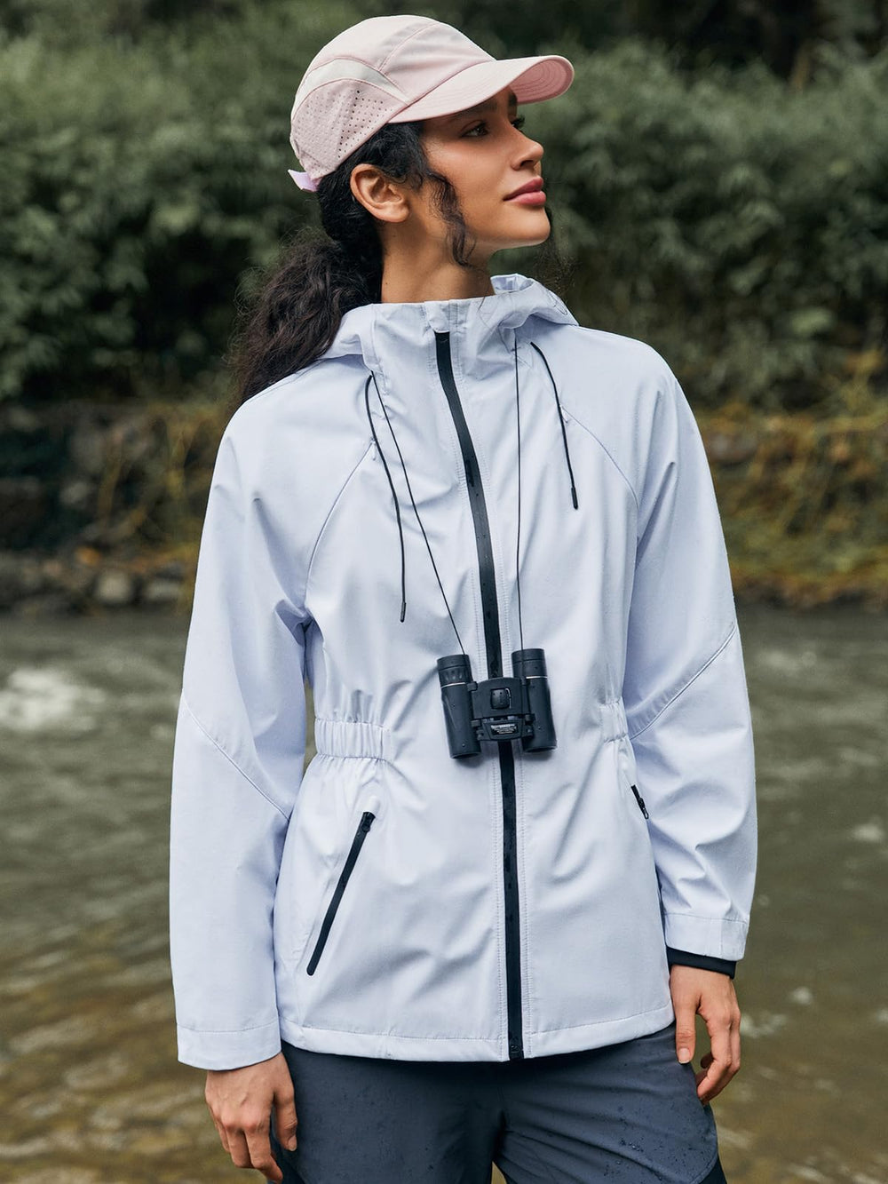 Yousify rain jacket waterproof hood protects you in sudden showers during cycling
