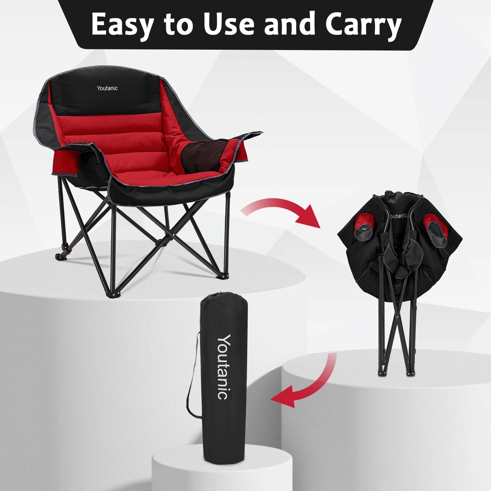 Youtanic chair supports up to 400 pounds for sturdy seating.