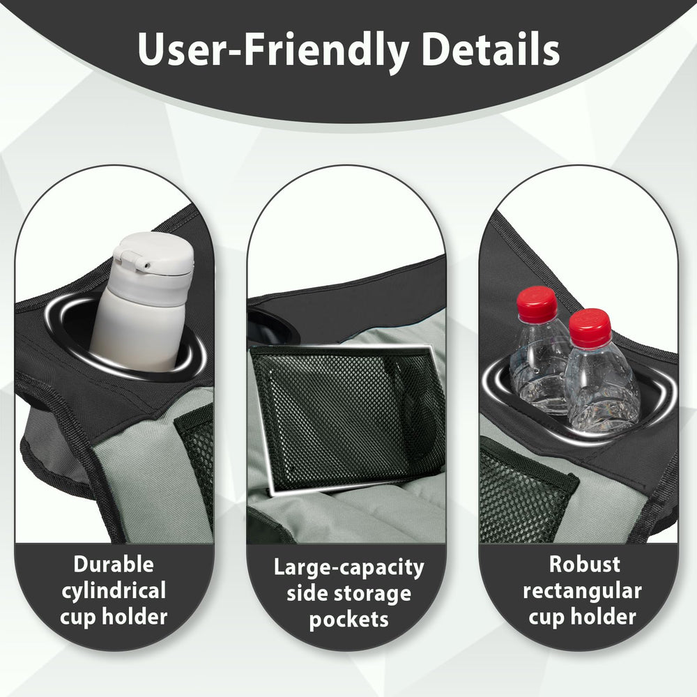 Youtanic Oversized Camping Chair uses breathable 600D Oxford fabric.