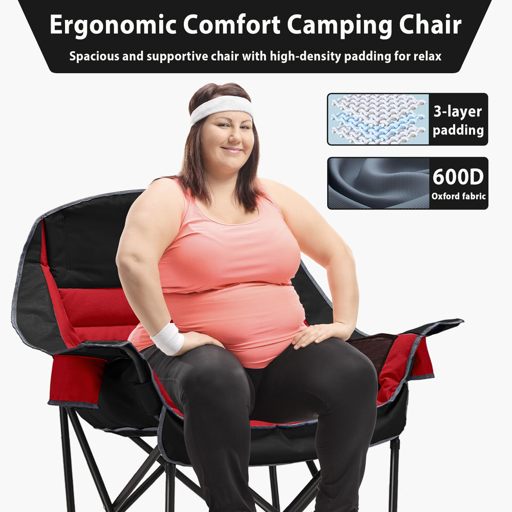Youtanic chair with heavy-duty steel frame for reliable outdoor support.