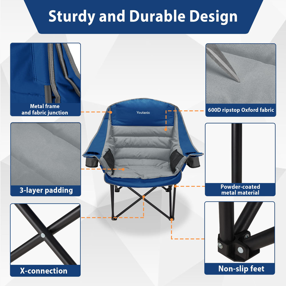 Youtanic chair steel frame close-up reveals sturdy construction for heavy use