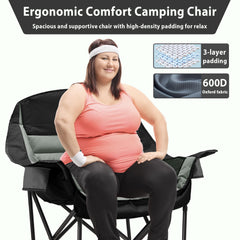 Youtanic Oversized Camping Chair steel frame with powder-coated finish for stability.